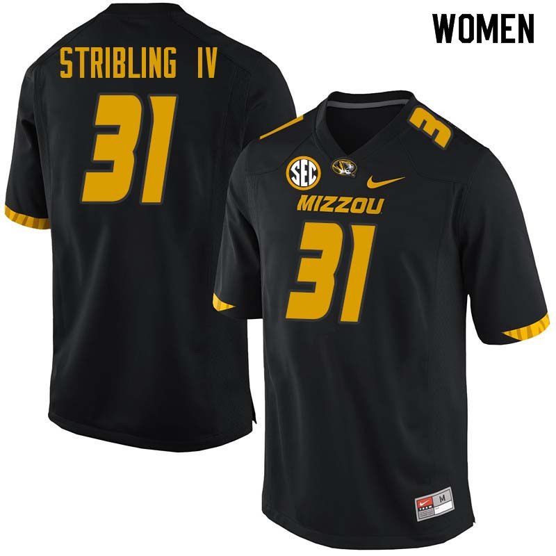 Women #31 Finis Stribling IV Missouri Tigers College Football Jerseys Sale-Black